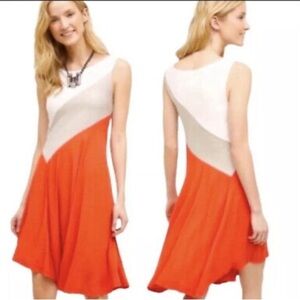 Antropologie Maeve Cameron Colorblock Sleeveless Dress Ribbed Knit Flowy M